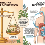Anatomical diagram of the human digestive system showing how the body naturally processes fluids and waste