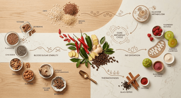 Raw ingredients like cinnamon and berberine used in blood sugar support supplements